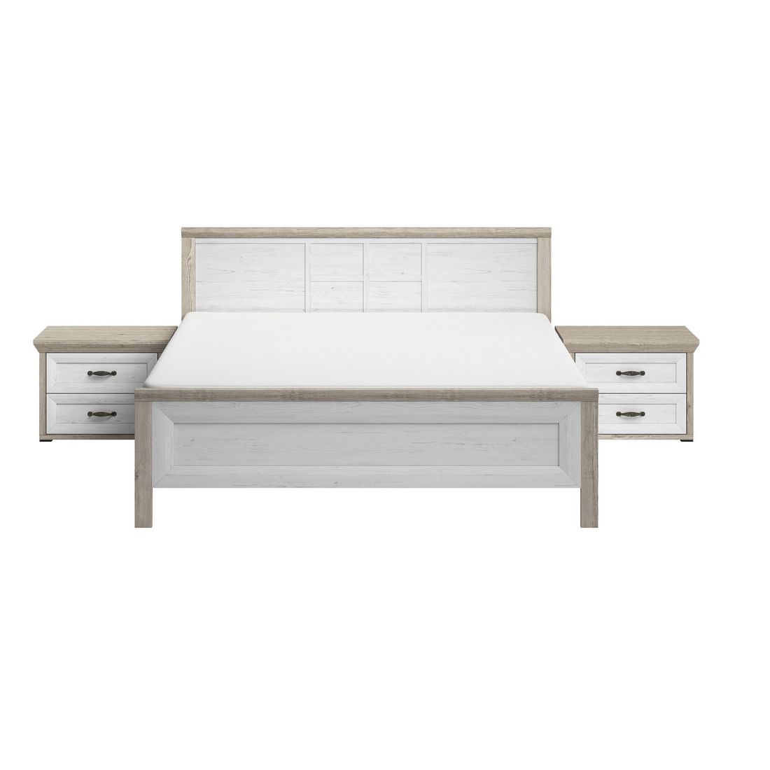 Bett Diaro Komfort Eiche Dekor mit Nachttischen 180x200cm