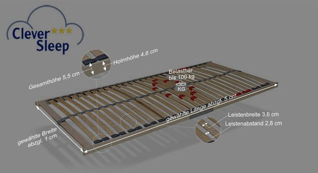 Lattenrost Cleverflex Pro - zerlegt