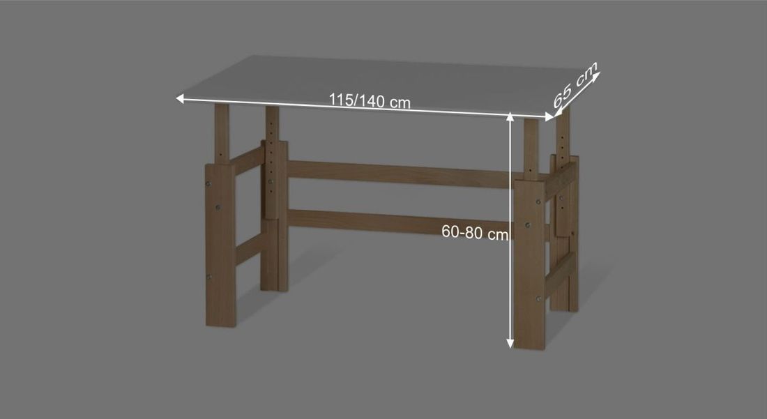 Schreibtisch Kids Town Buche teilmassiv höhenverstellbar