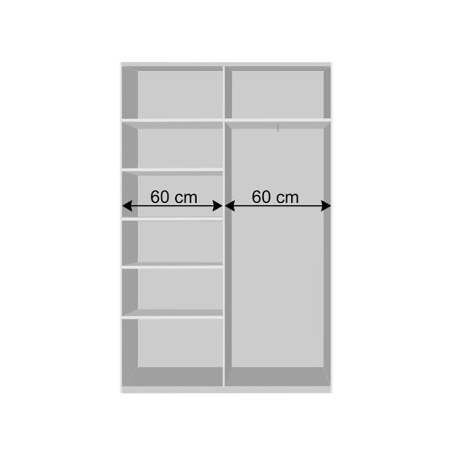 Schwebetüren-Kleiderschrank Nocera Eiche Dekor