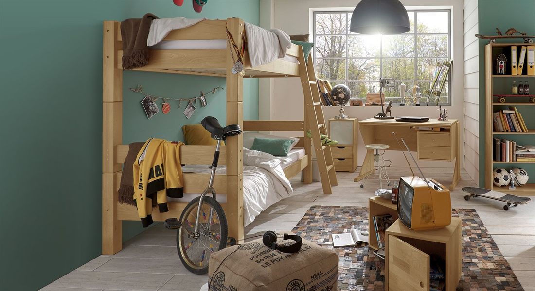 Etagenbett Kids Fantasy Buche Massivholz mit Lattenrost