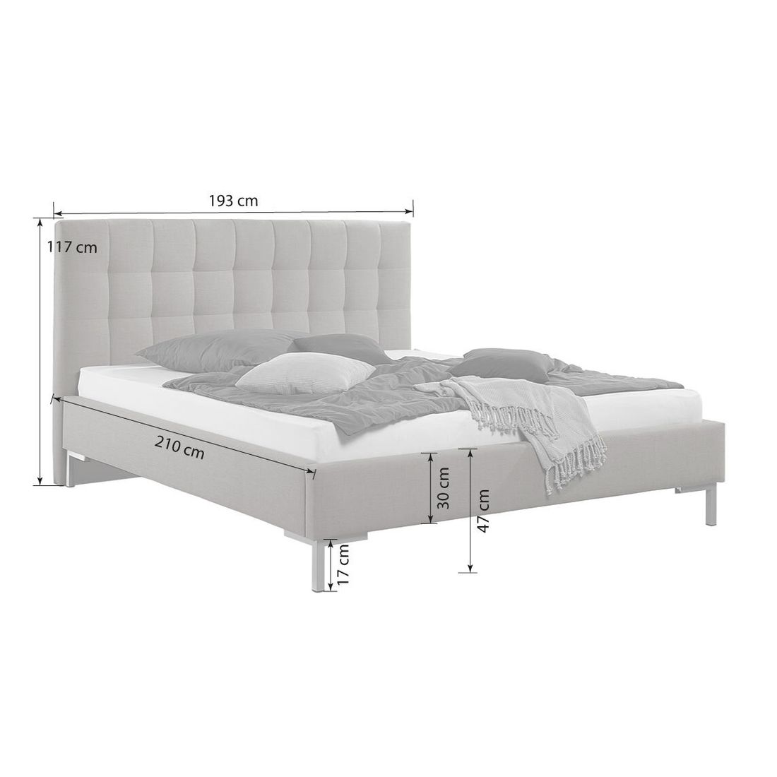HOMELIV. Doppelbett Taviel Komfort Webstoff