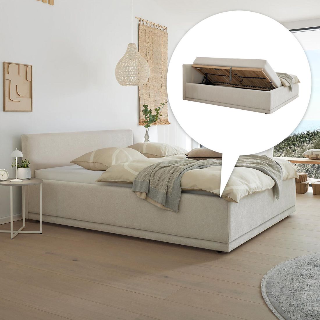 Musterring Polsterbett JustB! SC 200 Komfort Webstoff mit Bettkasten und Lattenrost
