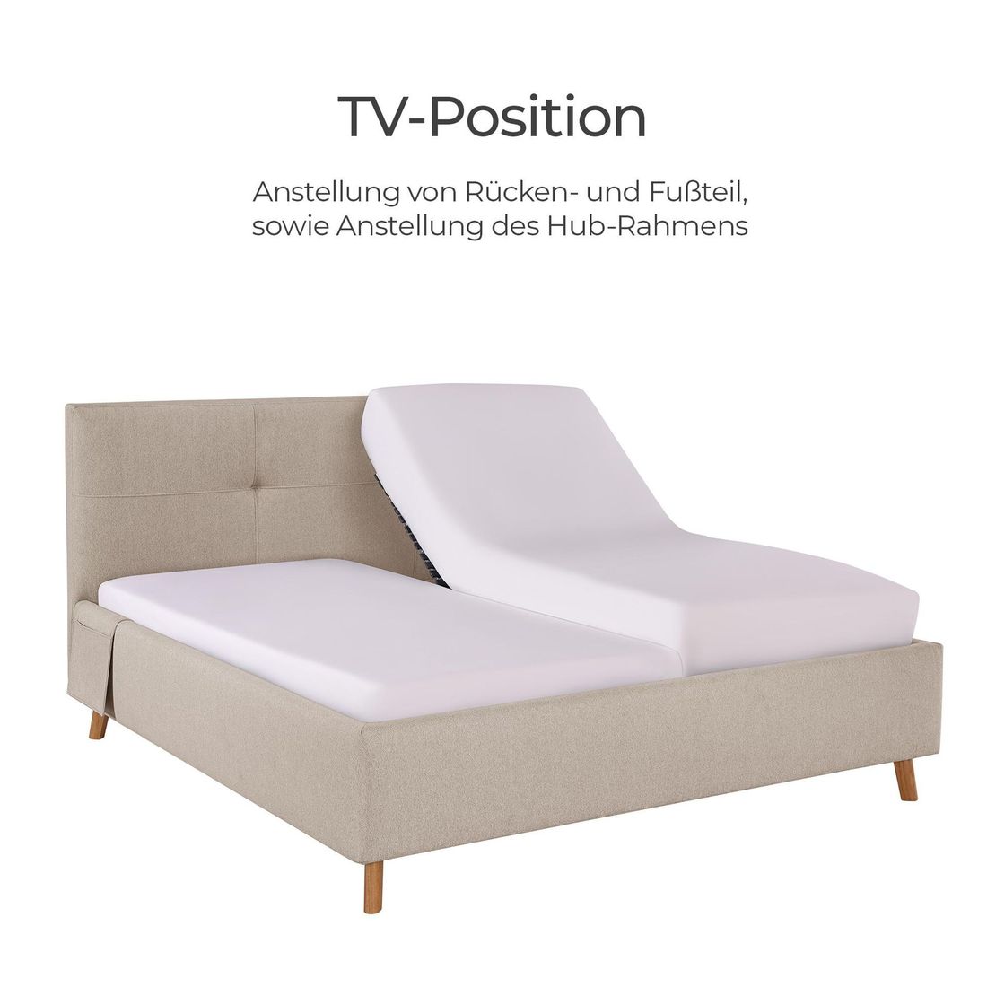 Polsterbett Henriette Komfort Webstoff mit Pflegebett-Funktion und Lattenrost