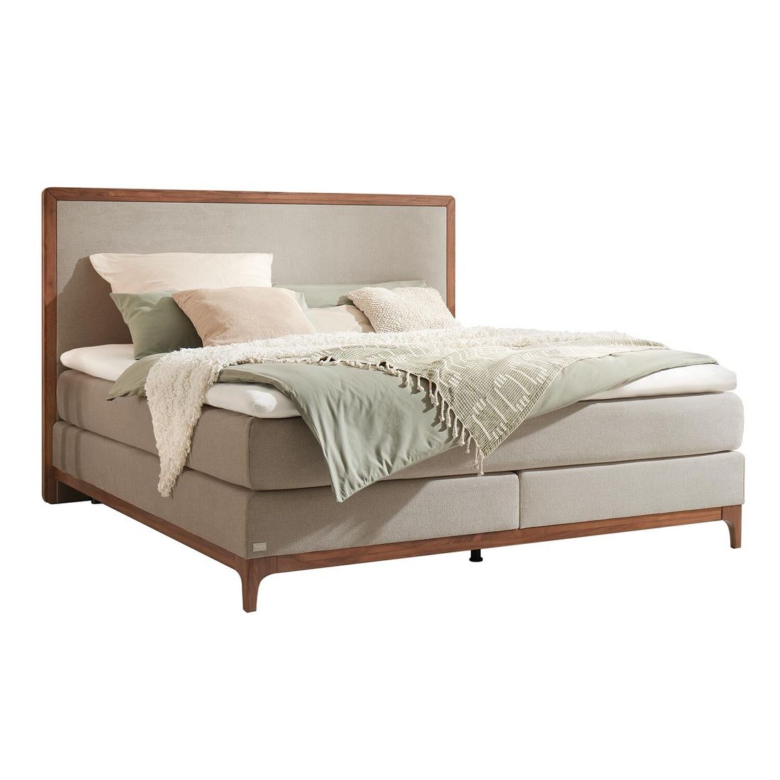 Boxspringbett Learo Velours-Strukturstoff