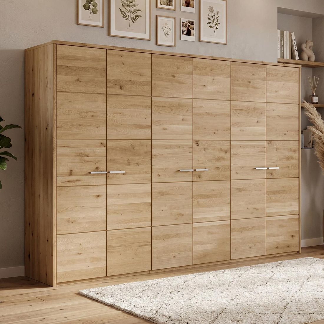 Drehtüren-Kleiderschrank Kärnten Wildeiche Massivholz H 218,7cm