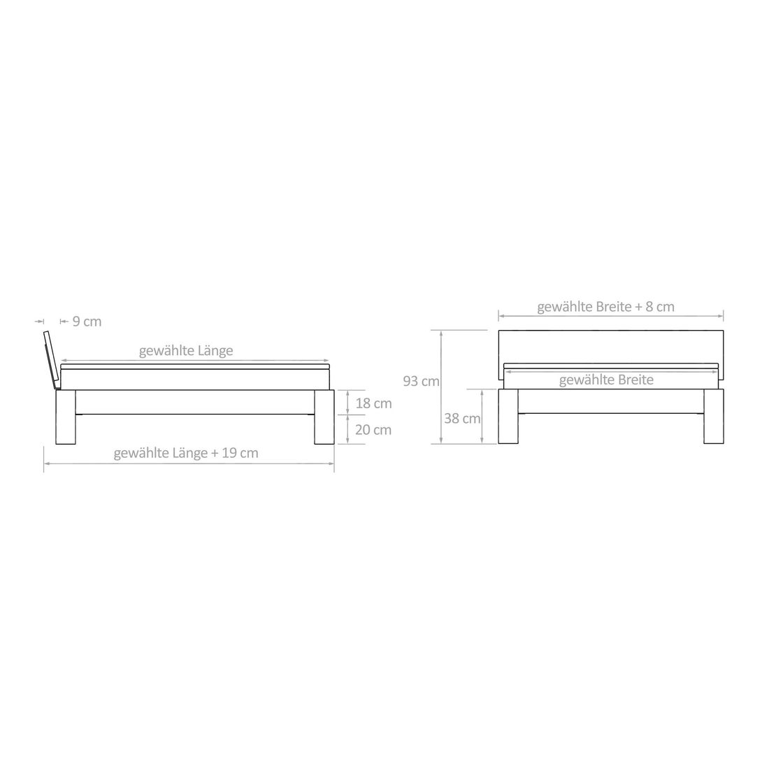 Boxspringbett Kingston Eiche Massivholz