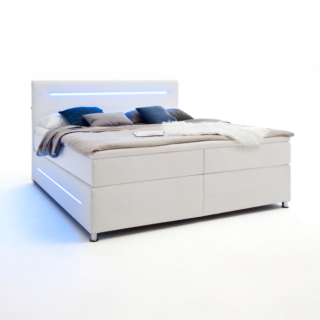 Boxspringbett Lexton Kunstleder mit Beleuchtung