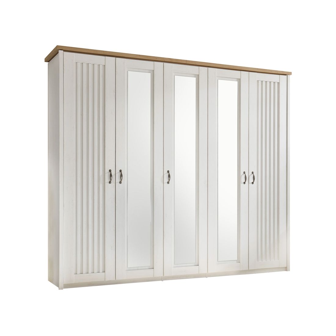 Drehtüren-Kleiderschrank Albin mit Spiegel H 224cm