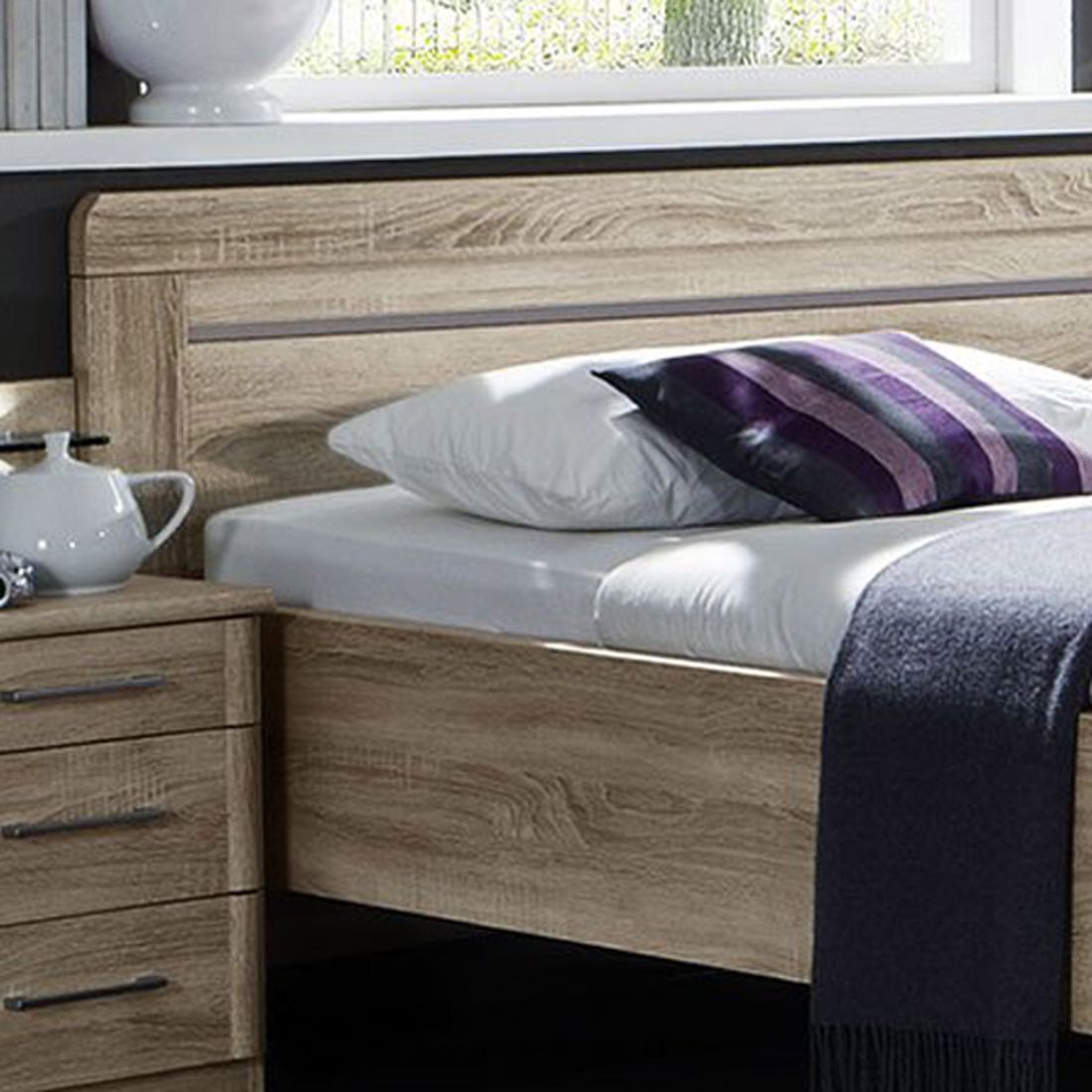 Senioren-Doppelbett Runcorn Komfort Eiche Dekor mit Rollen