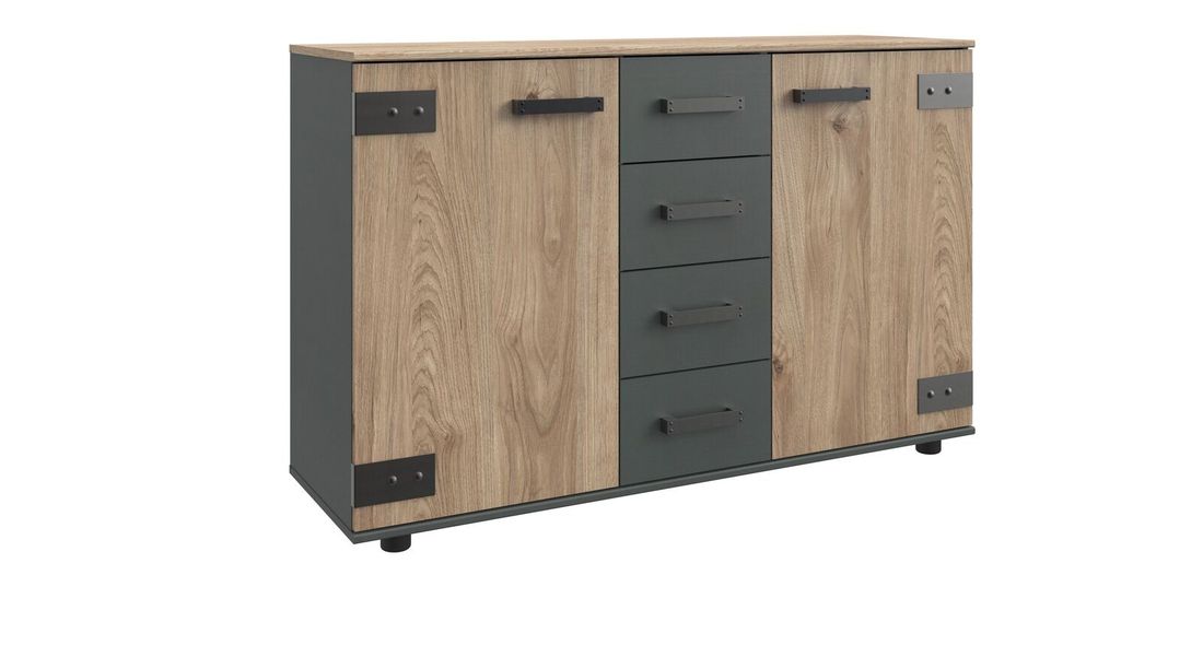Kommode Midori Tanne Dekor mit Schubladen