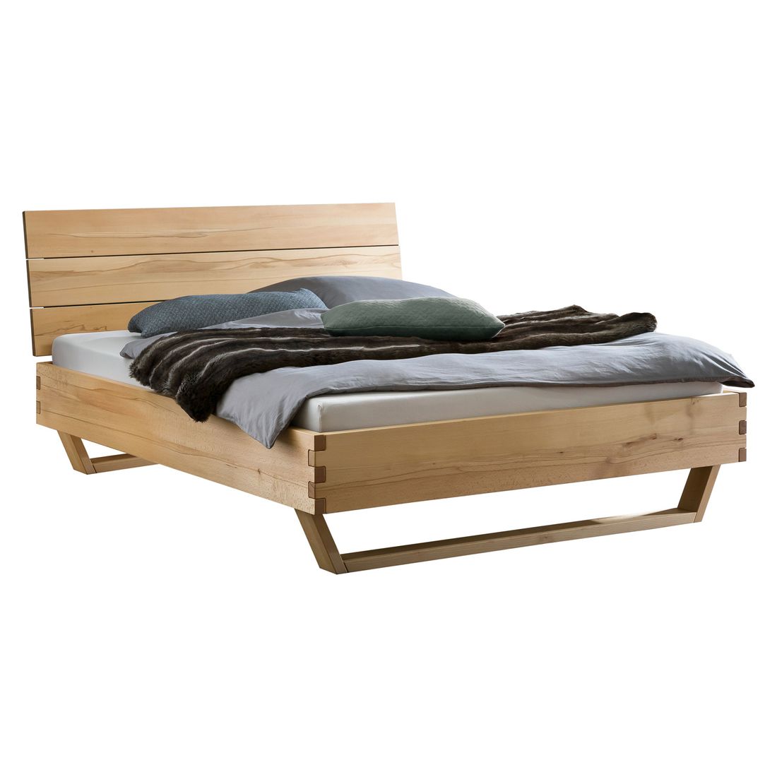 Bett Grimar Komfort Wildbuche Massivholz
