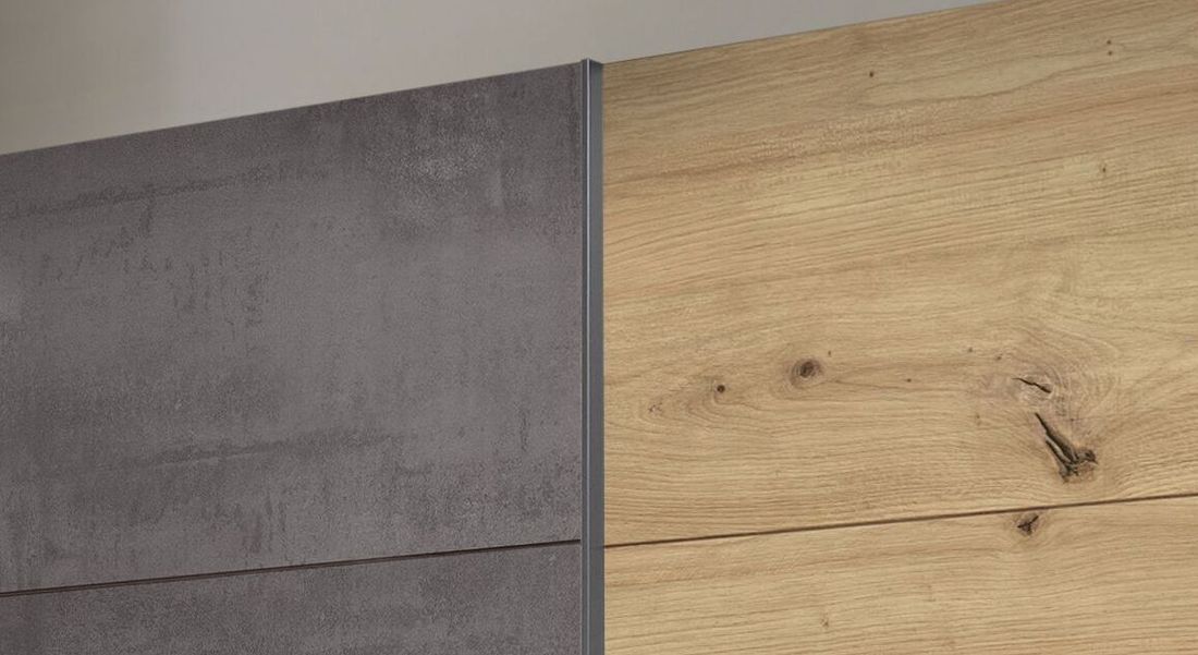 Schwebetüren-Kleiderschrank Gatia Eiche Dekor