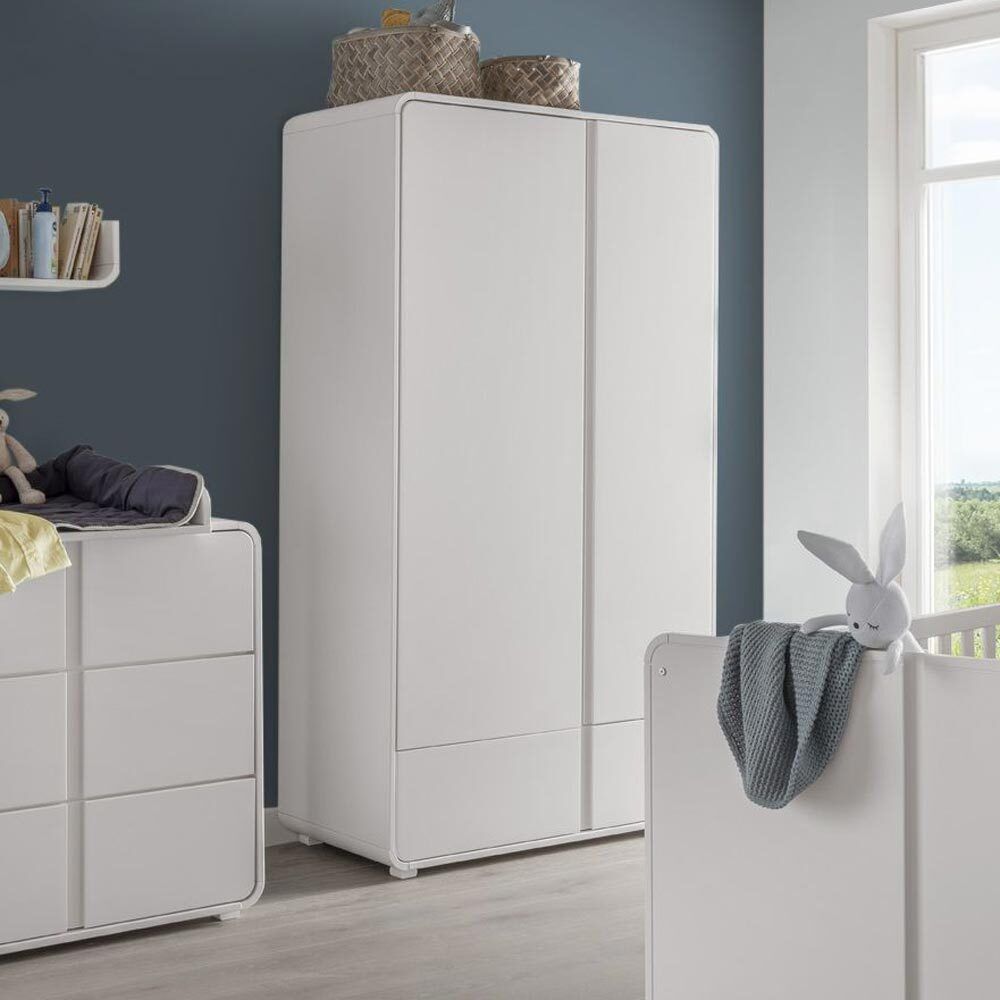 Drehtüren-Kleiderschrank Kids Arctic mit Schubladen und Innenausstattung 105x193cm