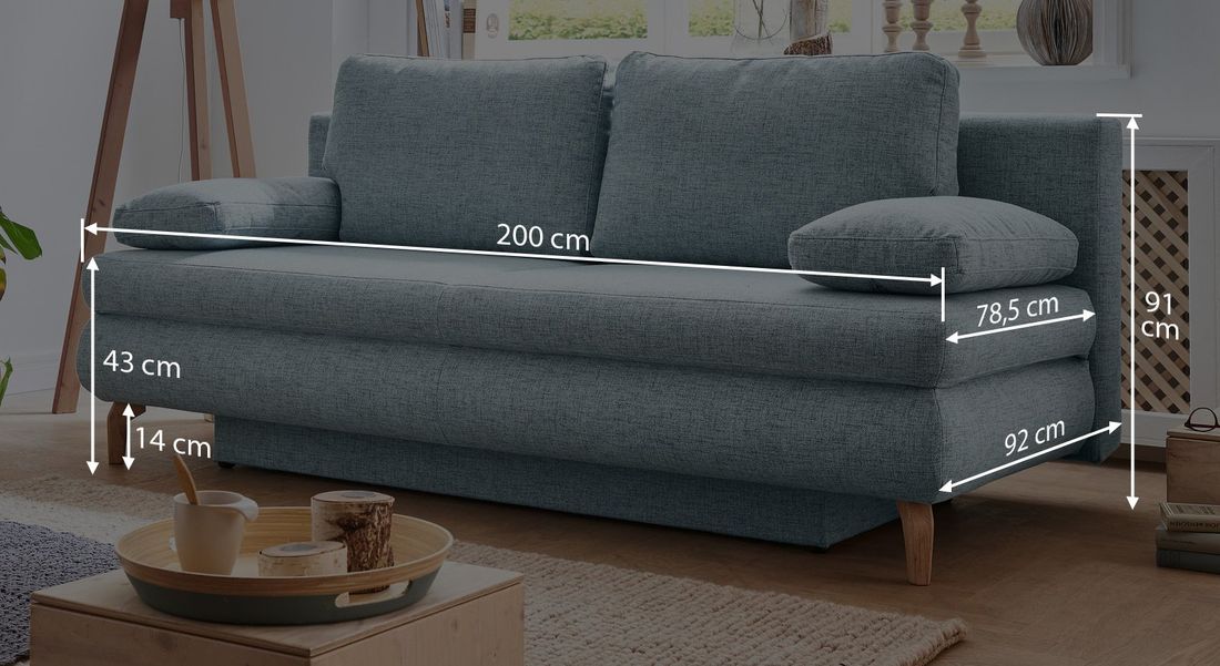 Schlafsofa Maranca Webstoff/Cord mit Bettkasten