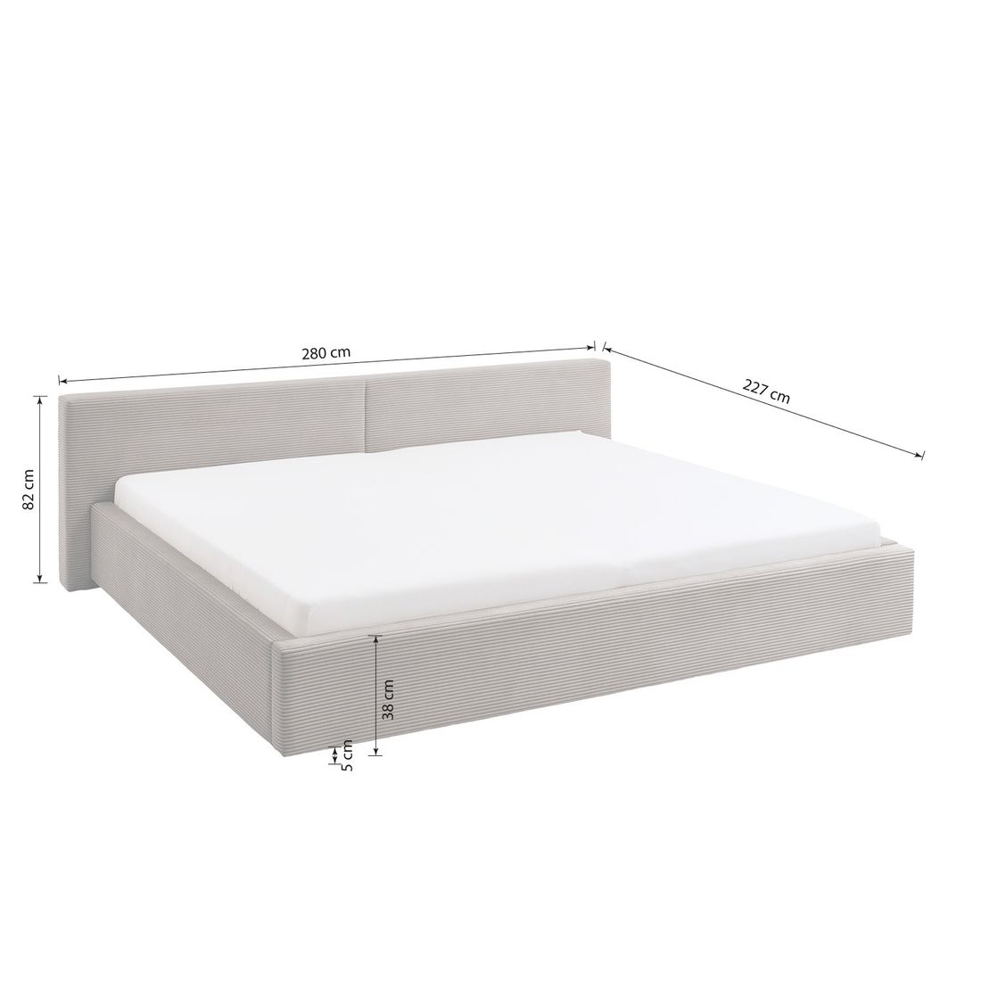 HOMELIV. Familienbett Dorisa Cord 240x200cm