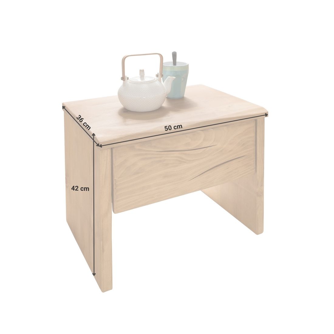 HOMELIV. Nachttisch Cuamba Fichte Massivholz H 42cm