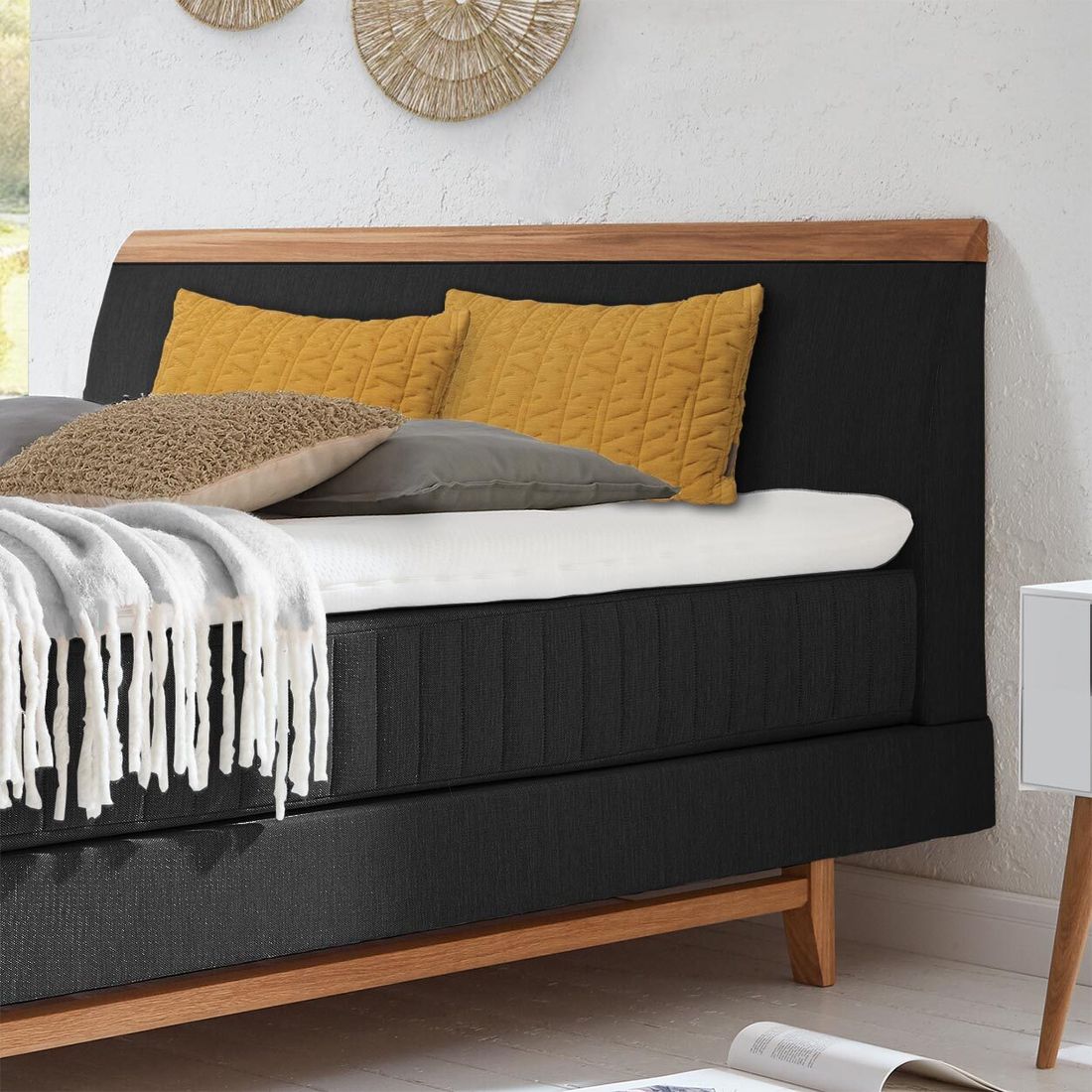 Boxspringbett Akela Eiche Webstoff