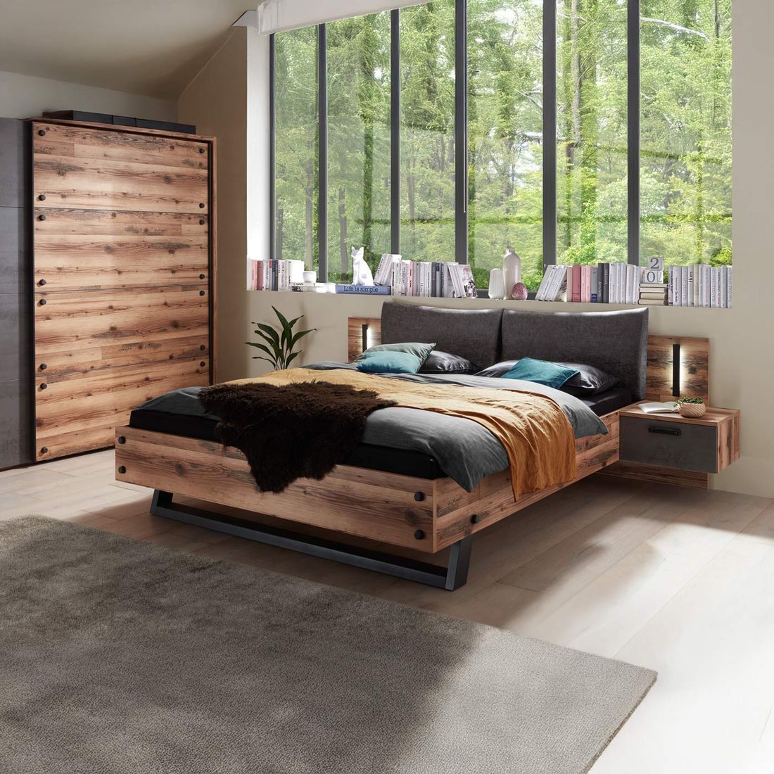 Bett mit Nachttischen Rocca