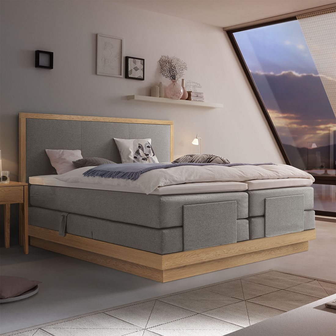 Hasena Elektro-Boxspringbett Elegant mit Kopfteil San Pietro