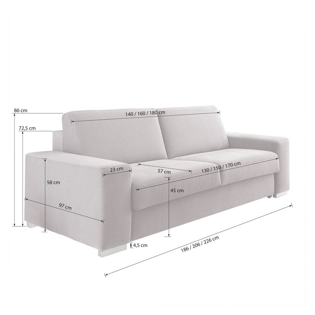 Schlafsofa Telmo Velours mit Lattenrost