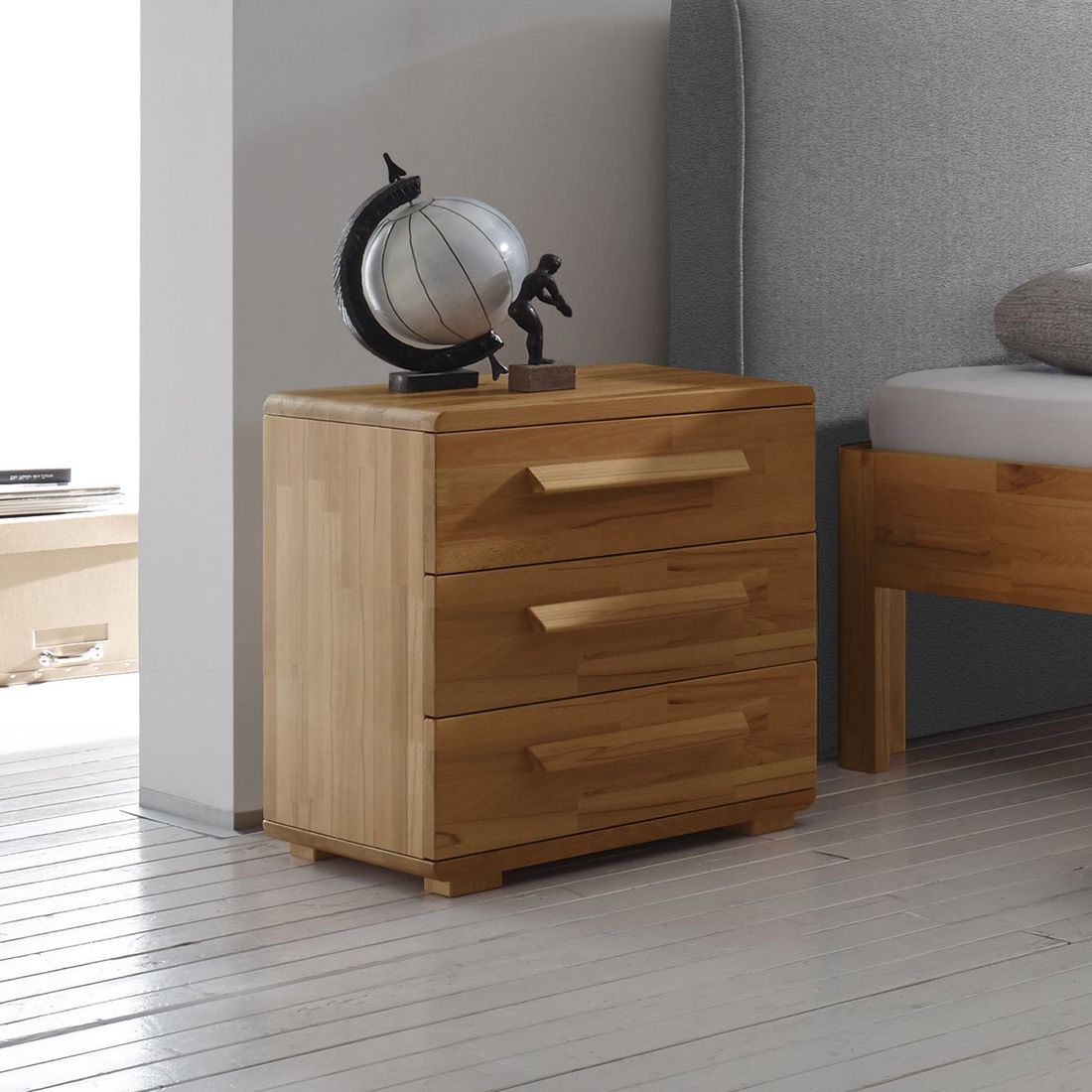 Nachttisch Barra Kernbuche Massivholz H 57cm