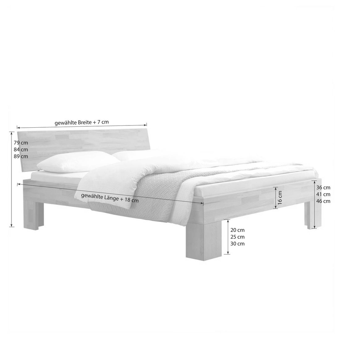 Bett Nevada Buche Massivholz