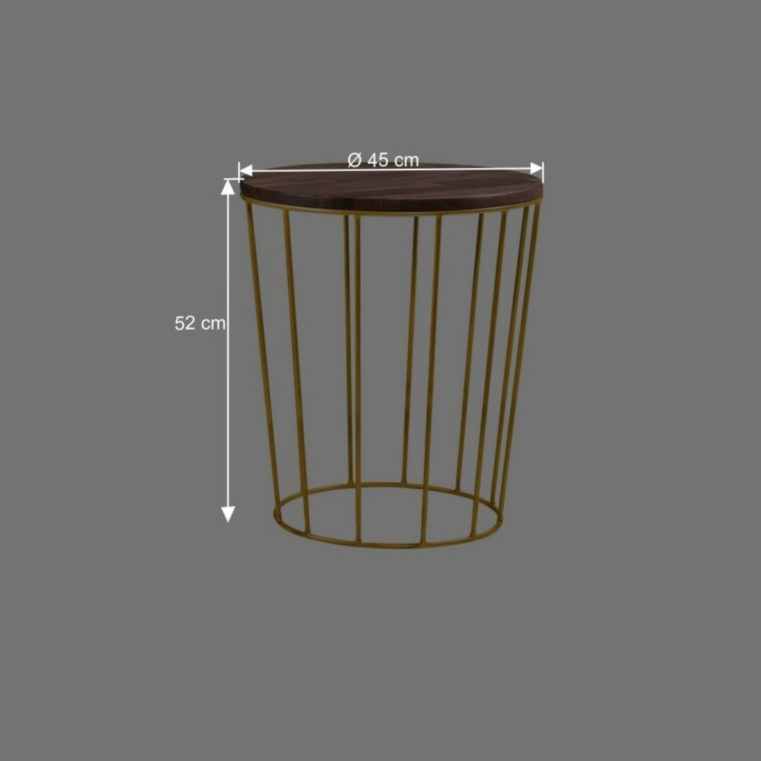Bett-Beistelltisch Celica Nussbaum Massivholz H 52cm