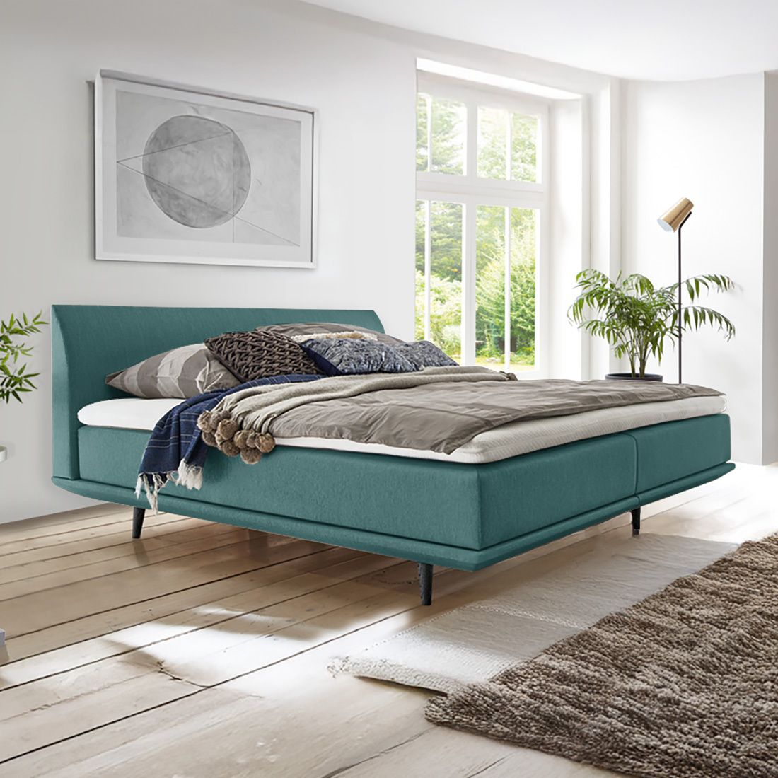 Boxspringbett Lajana Webstoff