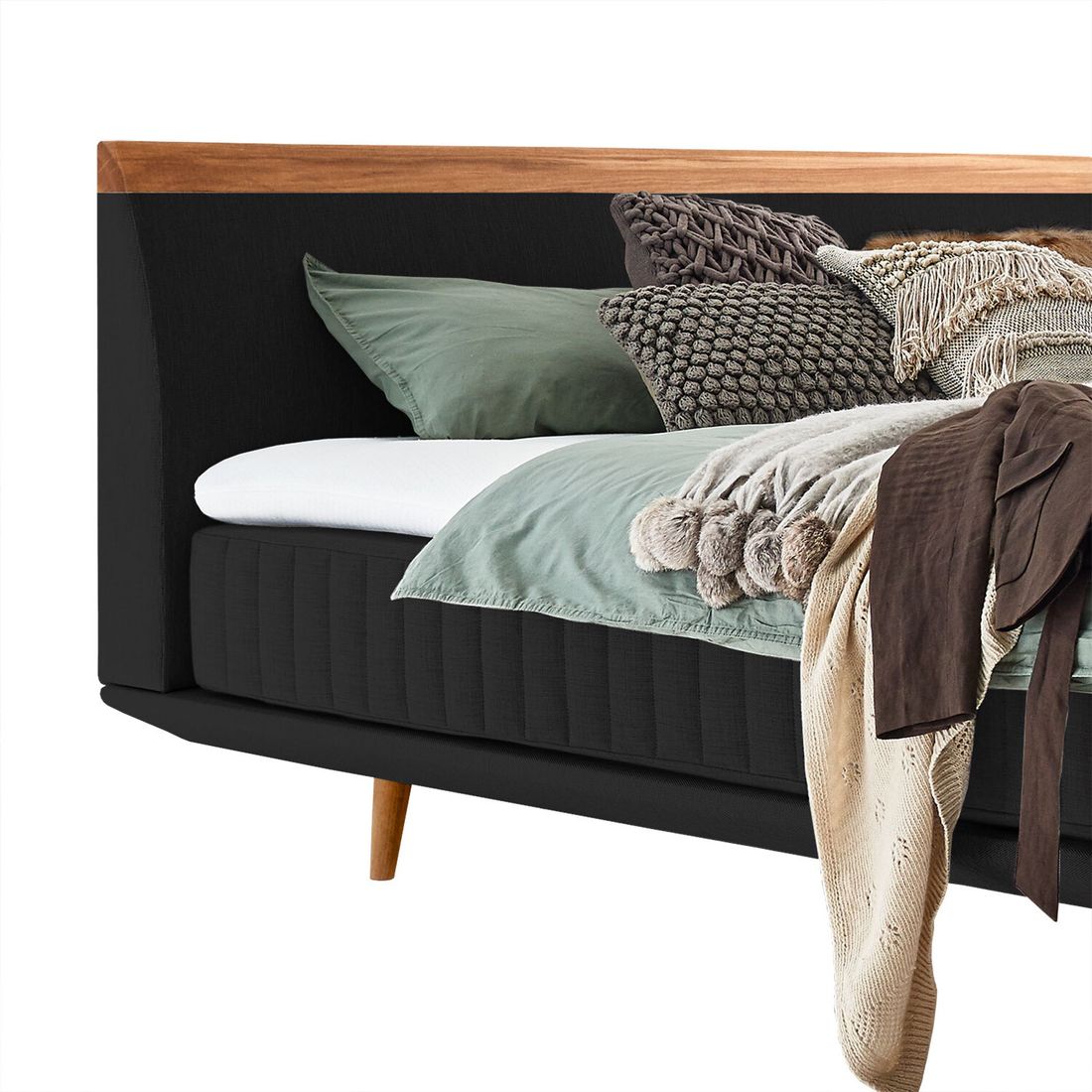 Boxspringbett Mavilla Eiche Webstoff