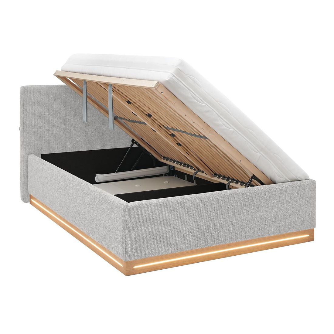 set one Polsterbett Franklin Komfort Strukturstoff KT2 S1 mit Bettkasten und Lattenrost