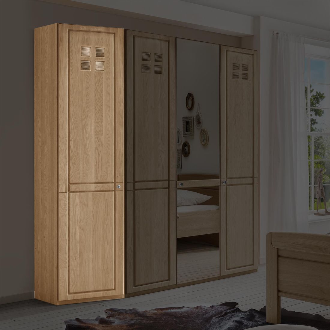 Kleiderschrank-Abschlusselement Bloomfield Eiche teilmassiv