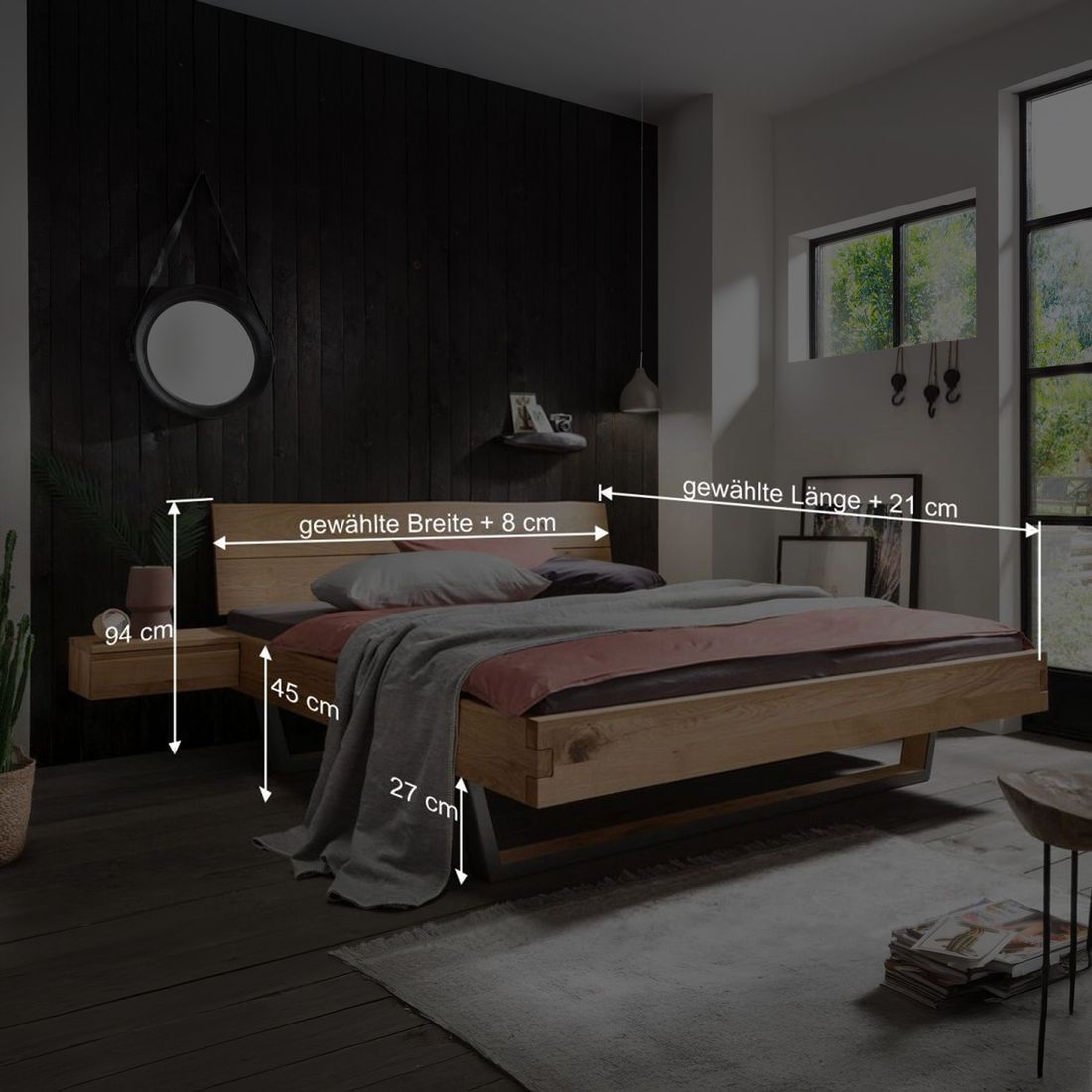 Bett Fillin Komfort Wildeiche Massivholz