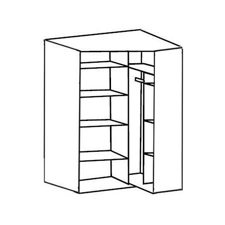 Eck-Kleiderschrank Esperia mit Beleuchtung