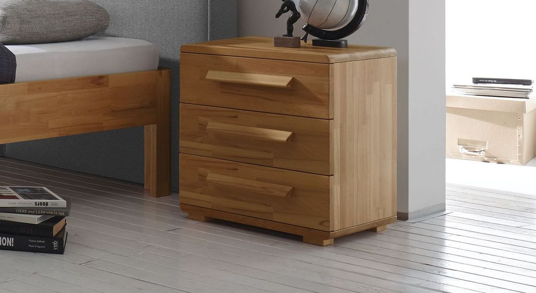Nachttisch Barra Kernbuche Massivholz H 57 cm