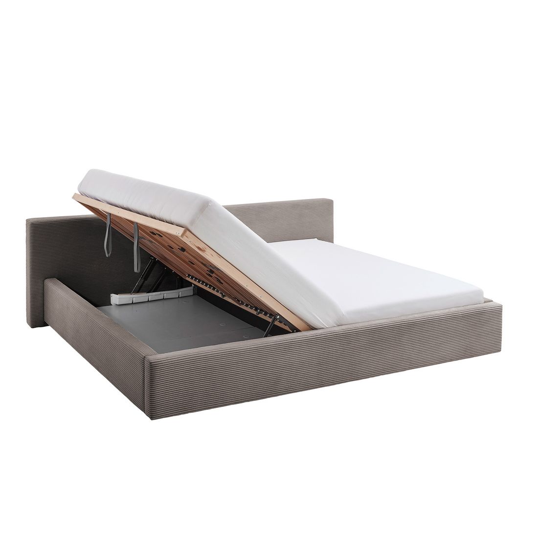 HOMELIV. Familienbett Dorisa Cord mit Bettkasten und Lattenrost 240x200cm