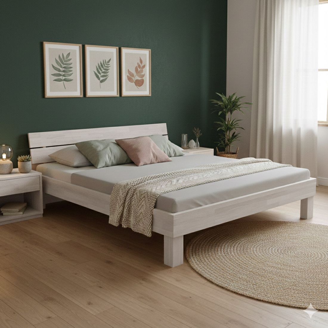 Bett Madrid Buche Massivholz