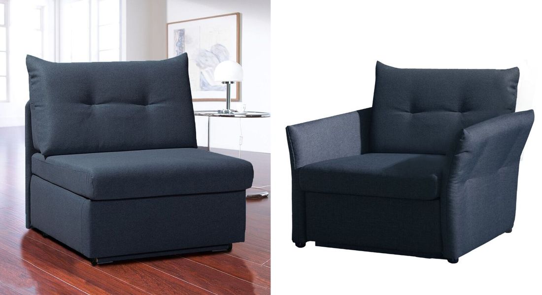 Schlafsessel Retford Webstoff/Velours mit Bettkasten