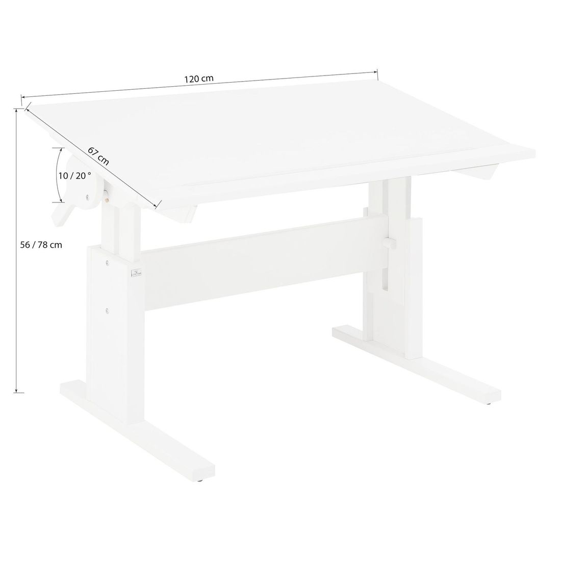 LIFETIME Schreibtisch Original Kiefer Massivholz neigbar