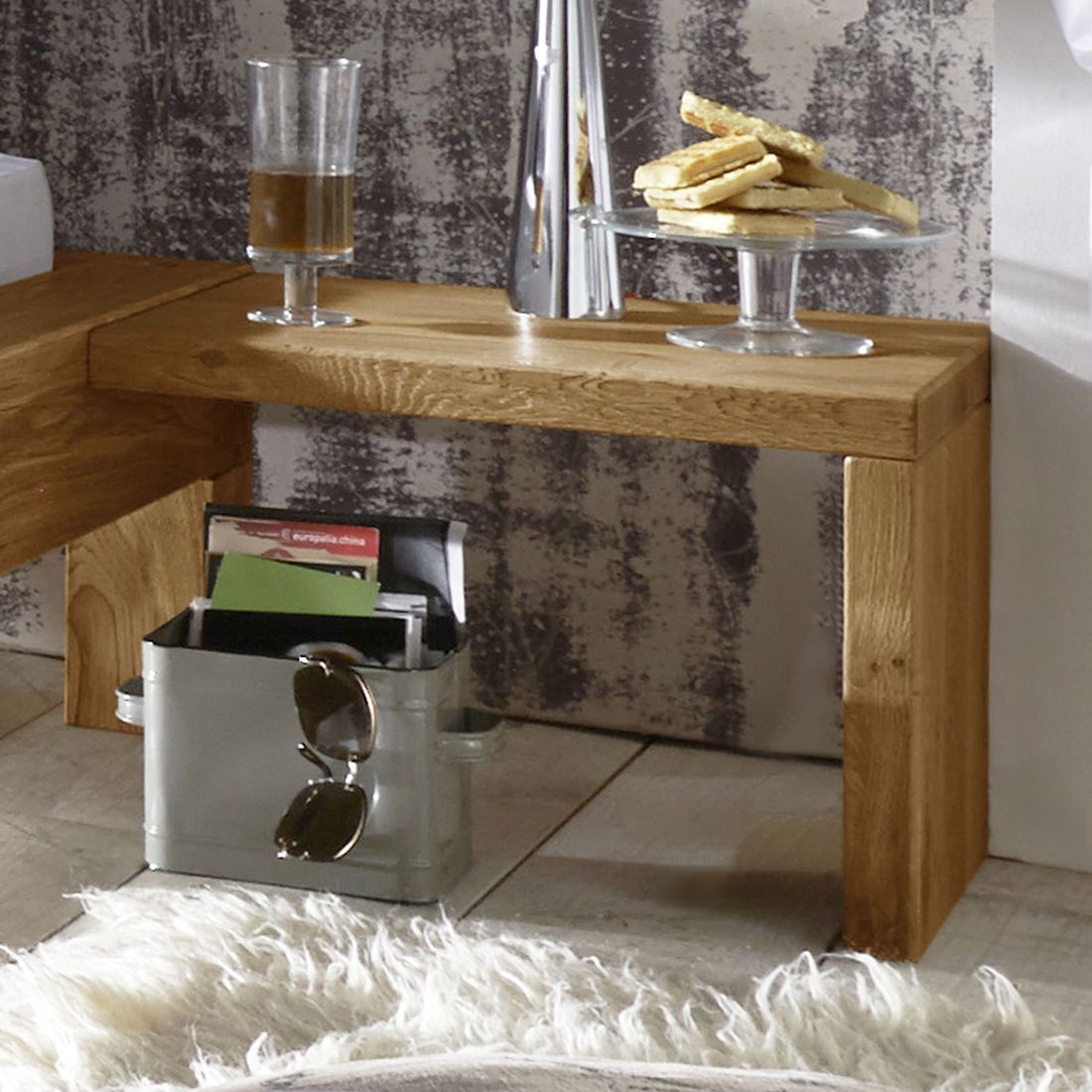 Nachttisch Claro Wildeiche Massivholz H 40cm