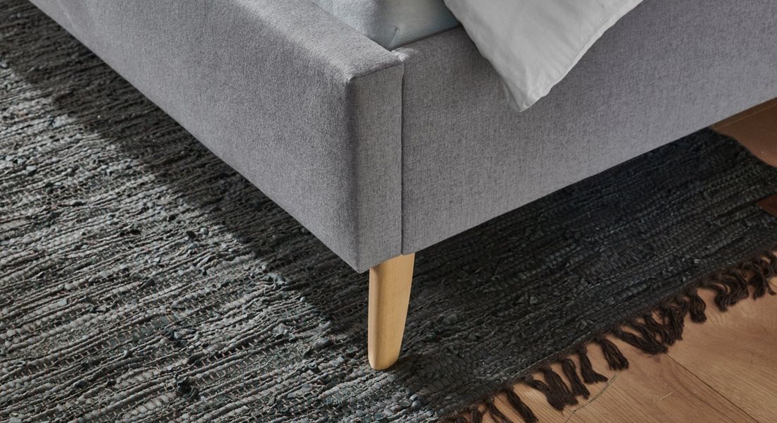 HOMELIV. Polsterbett Maliana Velours/Webstoff