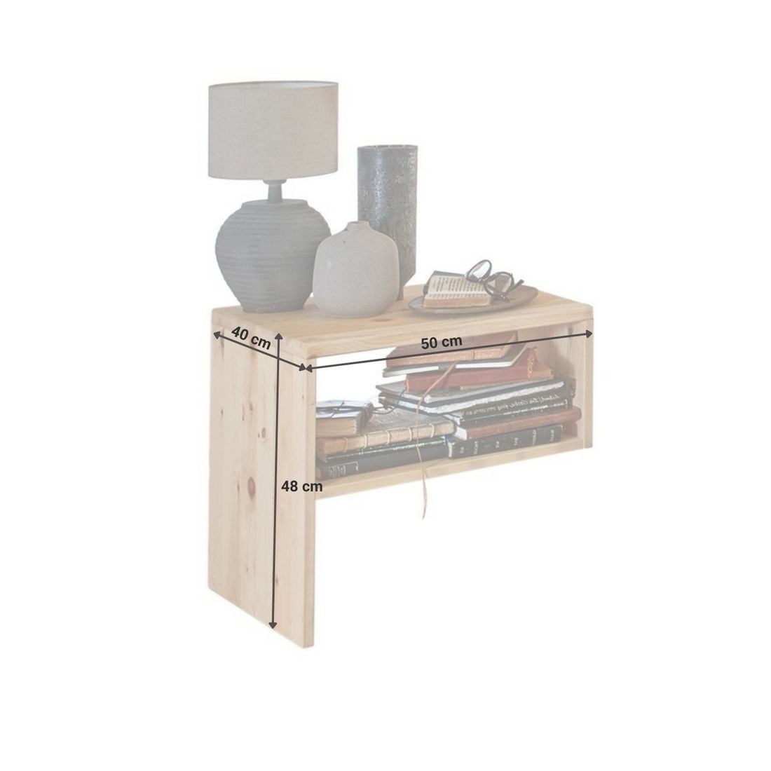 Nachttisch Tosa Zirbe Massivholz H 48cm