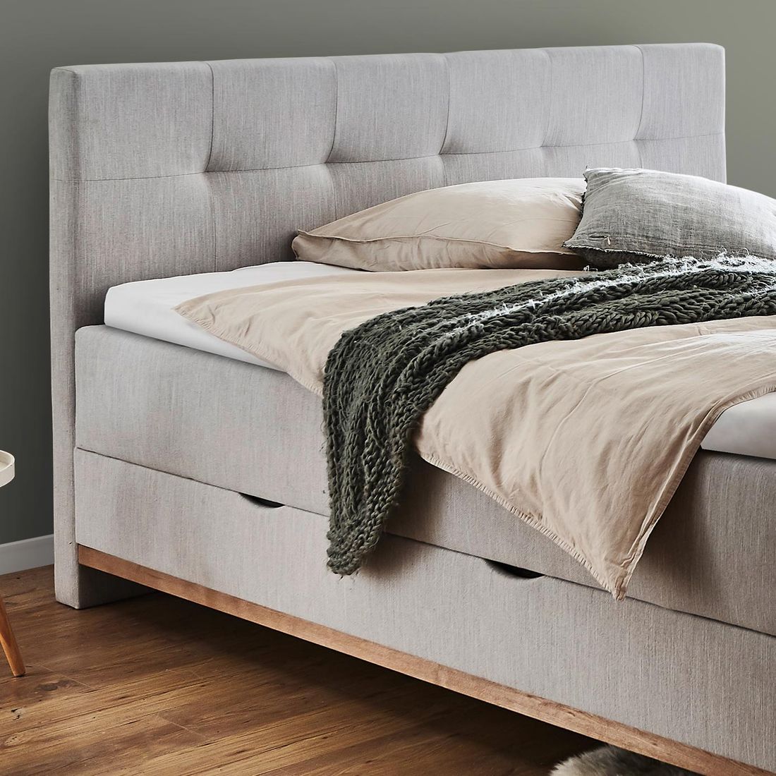 Boxspringbett Alamea Webstoff mit Bettkasten