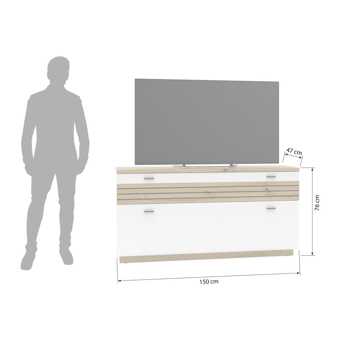 Wohnconcept Fresno Lowboard 150x47x76cm