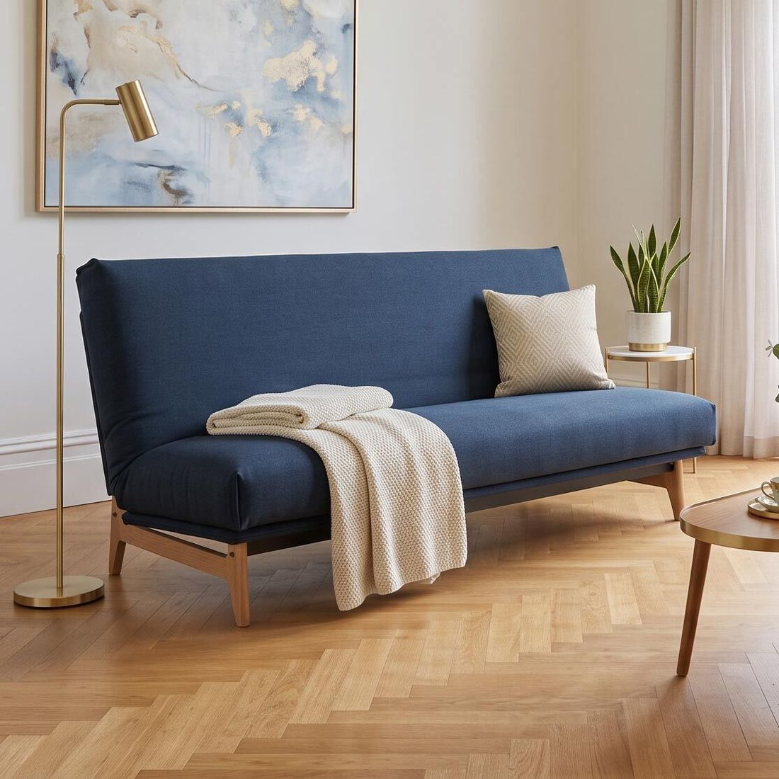 Schlafsofa Atessa Webstoff/Cord mit Lattenrost und Aufbewahrungstuch