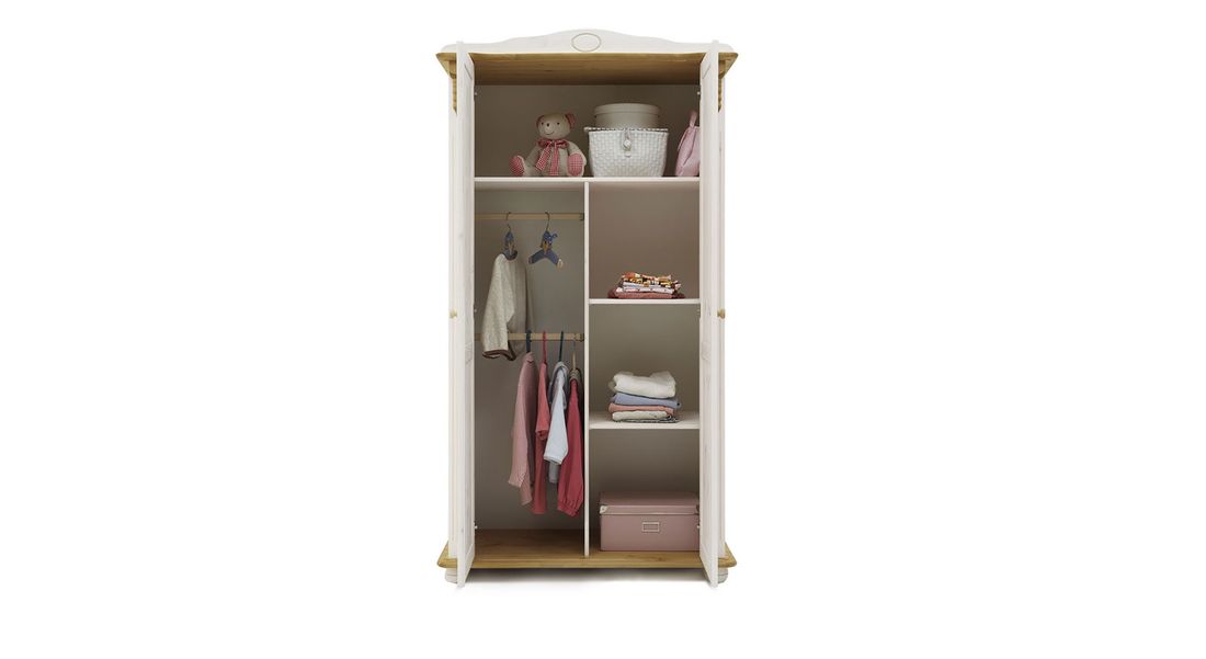 Drehtüren-Kleiderschrank Countryside Kiefer Massivholz