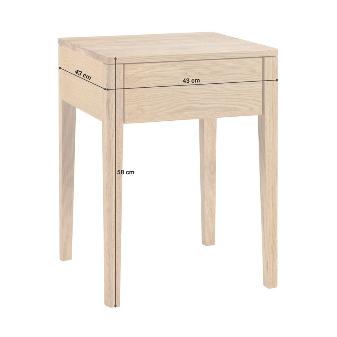 Nachttisch Denar Eiche Massivholz H 58cm