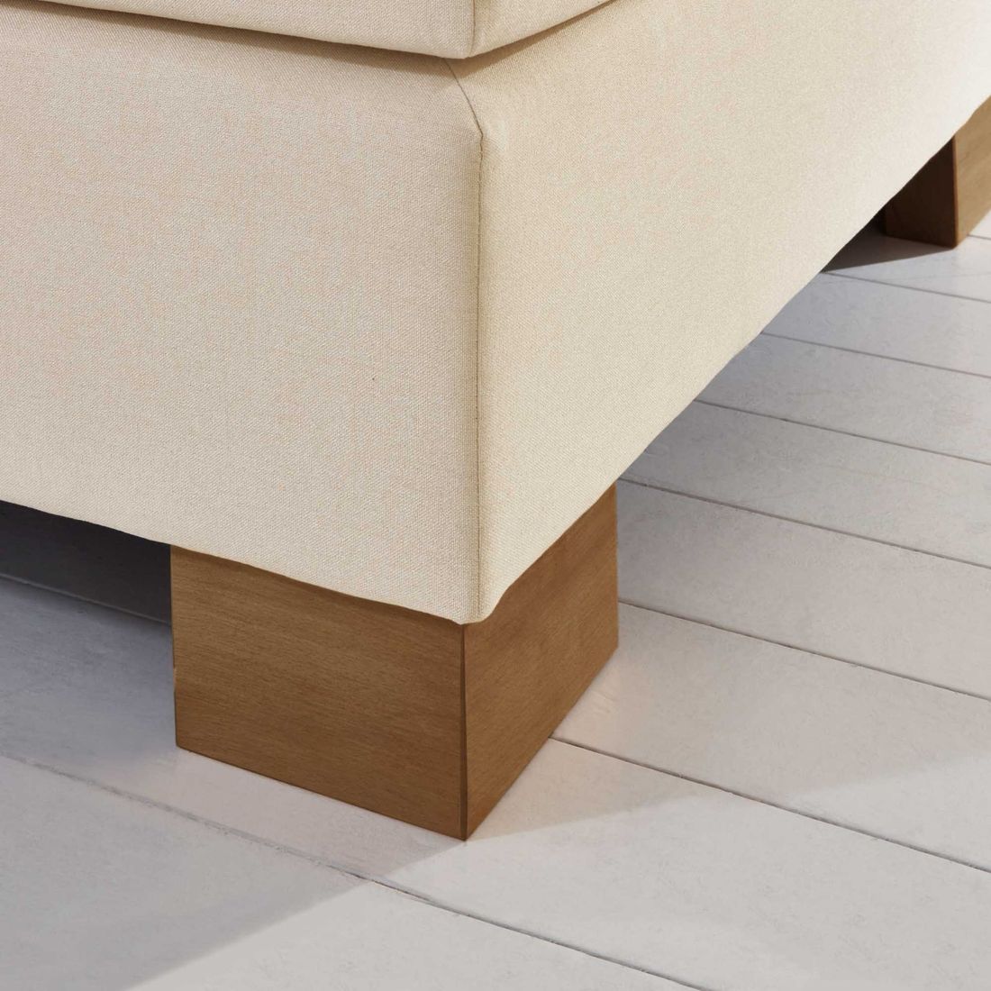 HOMELIV. Boxspringbett Peachland Webstoff ohne Kopfteil