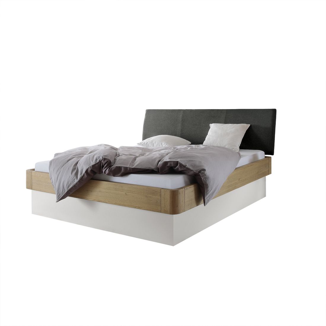 Bett Majuro Komfort Eiche Massivholz mit Bettkasten