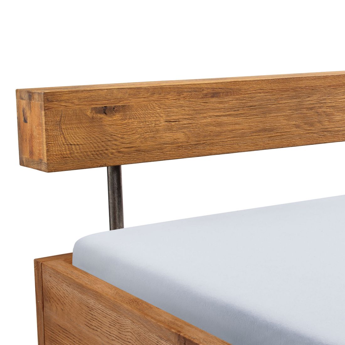 Balkenbett Rustico Komfort Wildeiche Massivholz